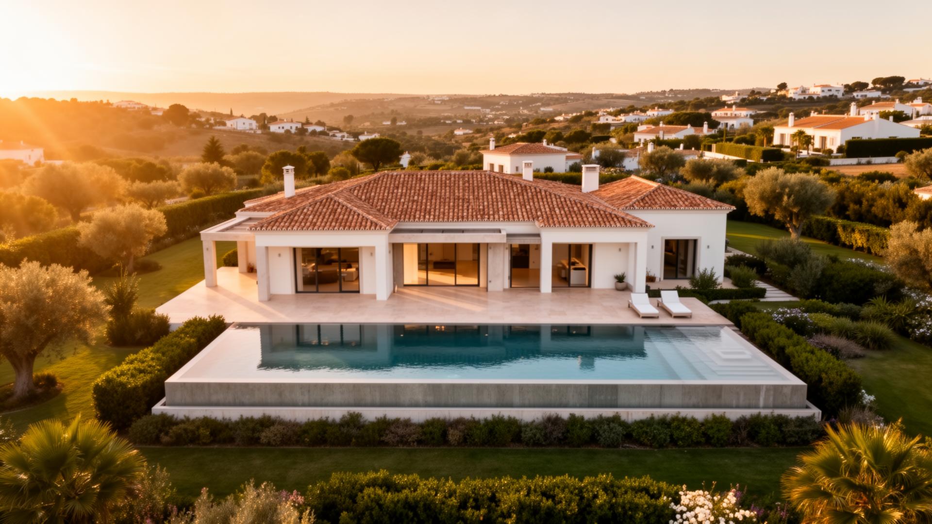 Villa de excelência no Algarve ao pôr do sol